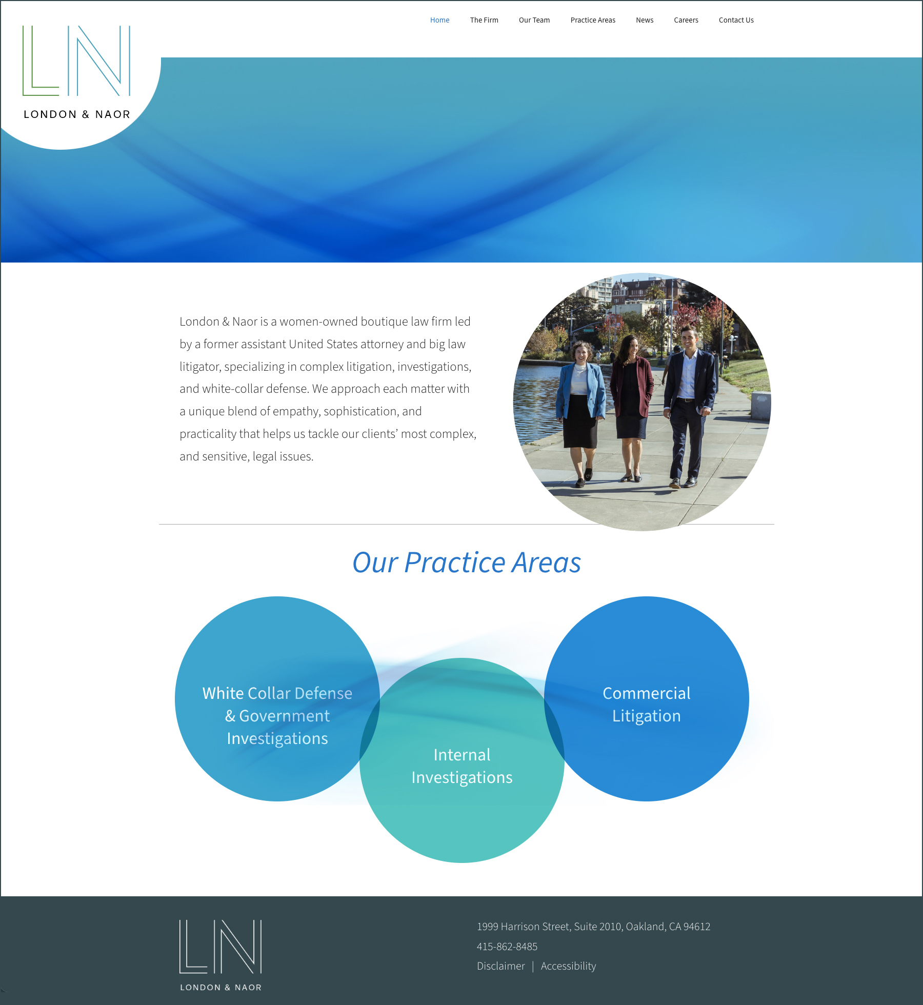 London & Naor website designed by DLS Design