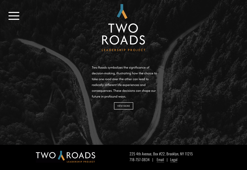 Two Roads Leadership Project designed by DLS Design